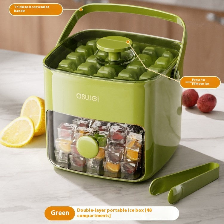 Large Capacity Ice Storage Household Food Grade Pressing Ice Cube Mold Ice Maker